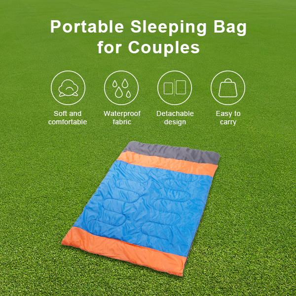 Queen Size Camping Sleeping Bags Waterproof 2 Person Double Sleeping Bag For Adults
