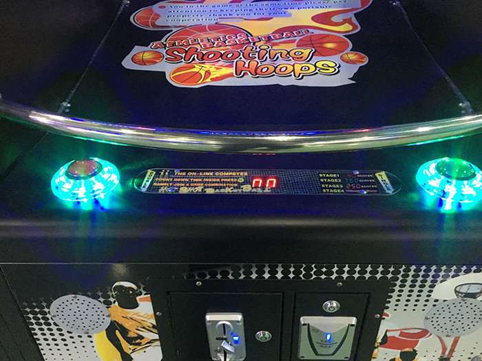 Led Street Basketball Arcade Game Machine Coin Operated With Metal Frame