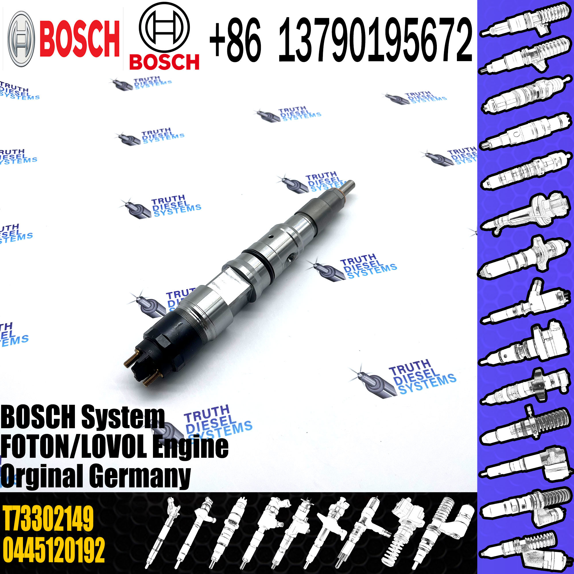Diesel Common Rail Fuel Injector 0445120070 0445120241 for Cummins 3976631 4930485 5263304 0 445 120 070