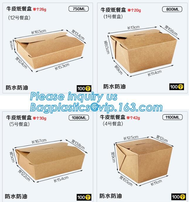 Cheap Cardboard foldable kraft paper lunch box with window,Lunch noodle fast food kraft paper box by customized logo pri