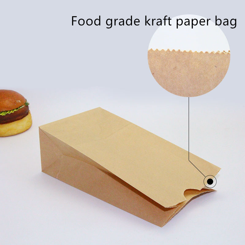 Disposable Brown Kraft Bakery Bags With Square Bottom