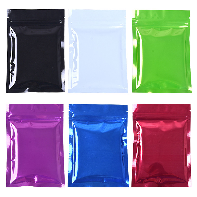 Colorful Small Aluminized Foil Zipper Resealable Packaging Bag For Food And Snack