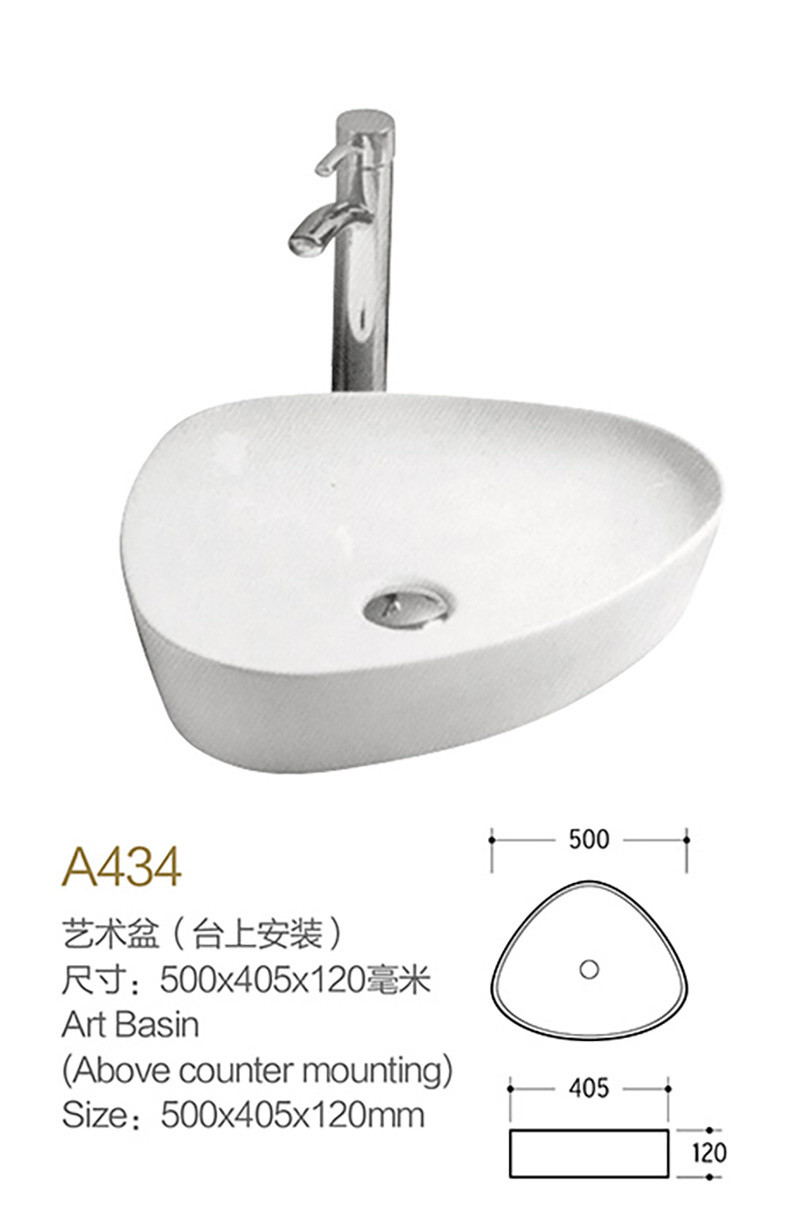 Low Water Absorption Counter Top Bathroom Sink Green Color Irregular Basin