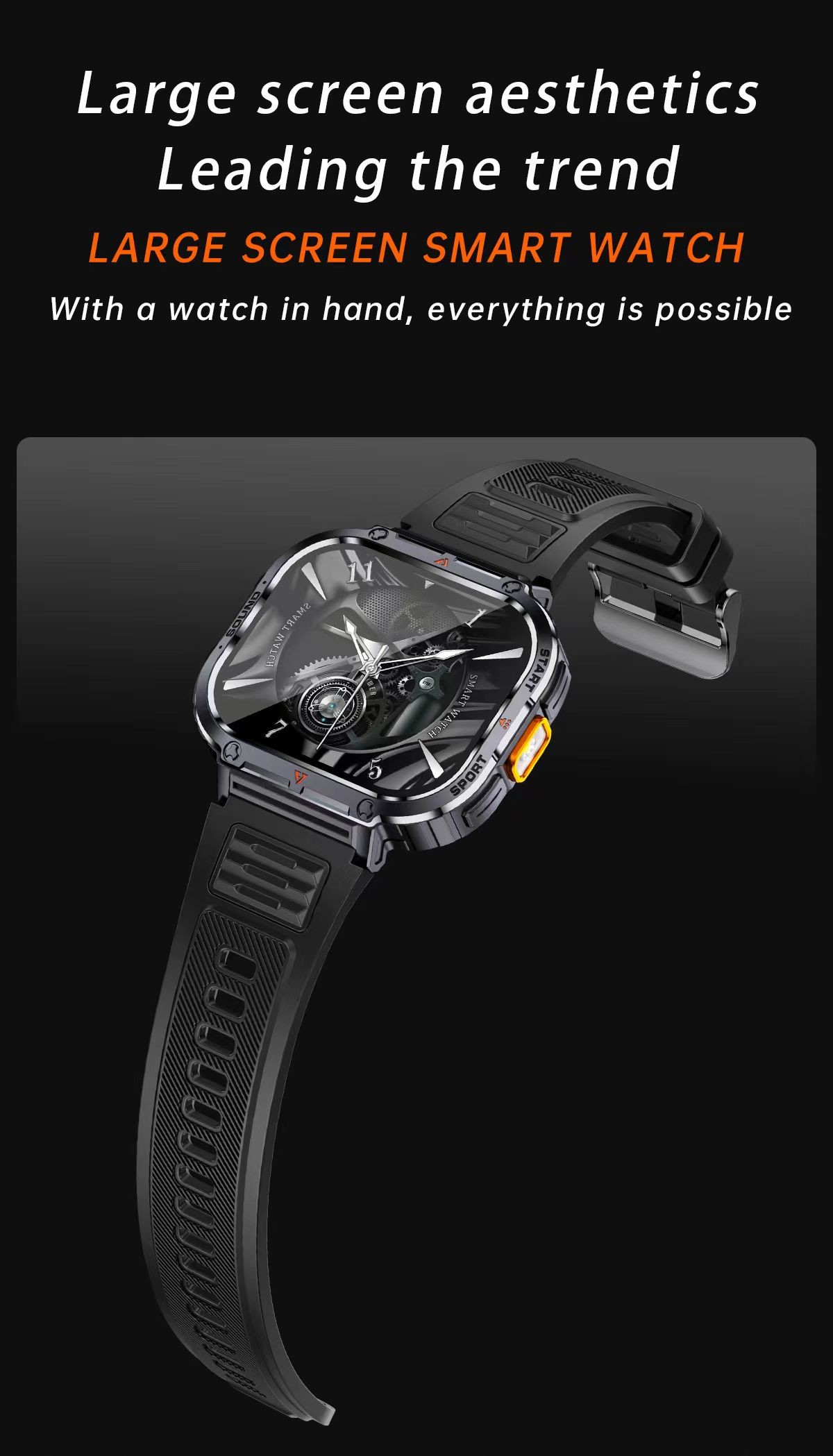 NX23 Men Smart Watch 2.0 Inch BT Call Music Player Smartwatch Multisport