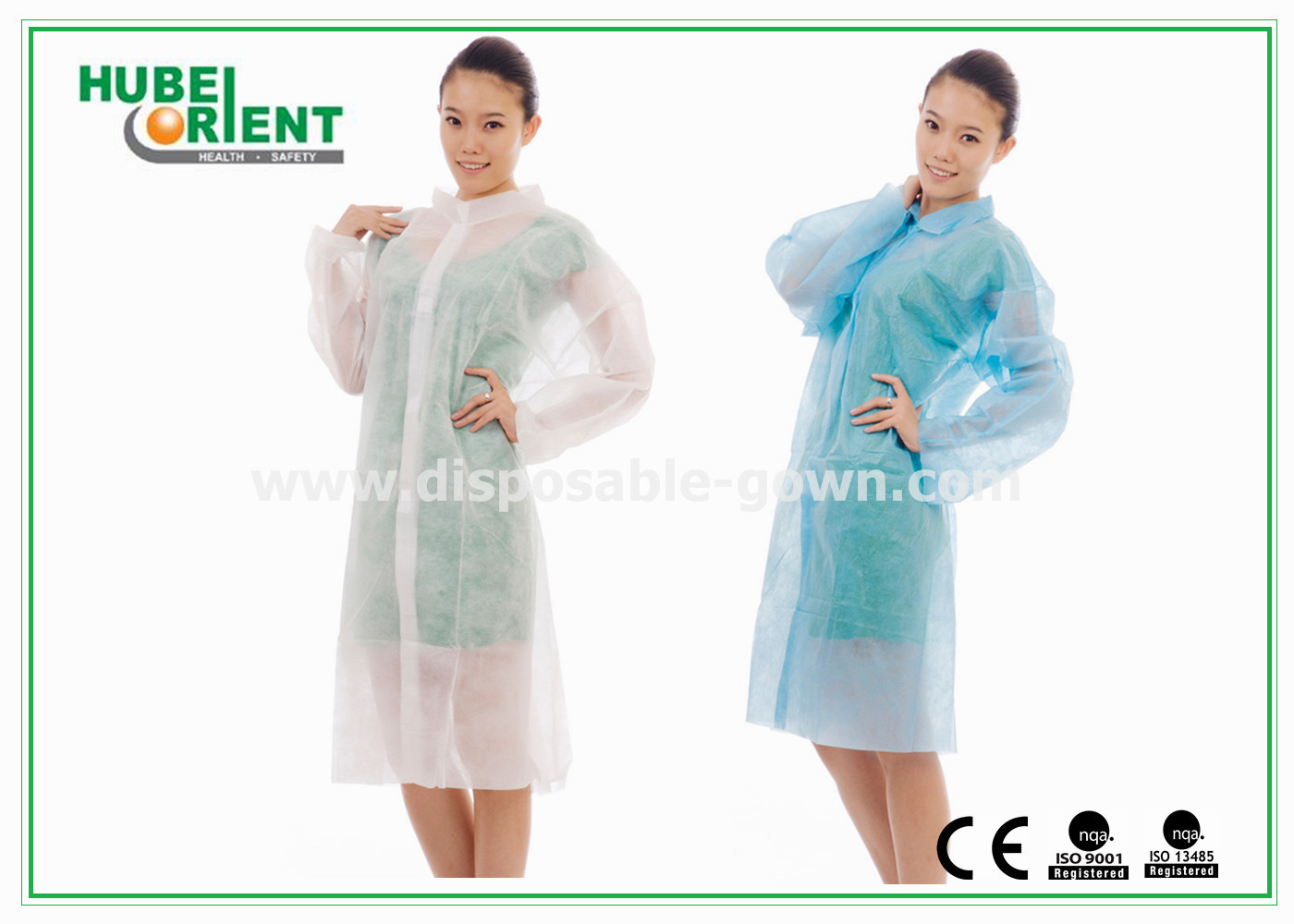 PP/MP/Tyvek Disposable Laboratory Coats With Velcro And Shirt Collar for prevent dust and bacteria