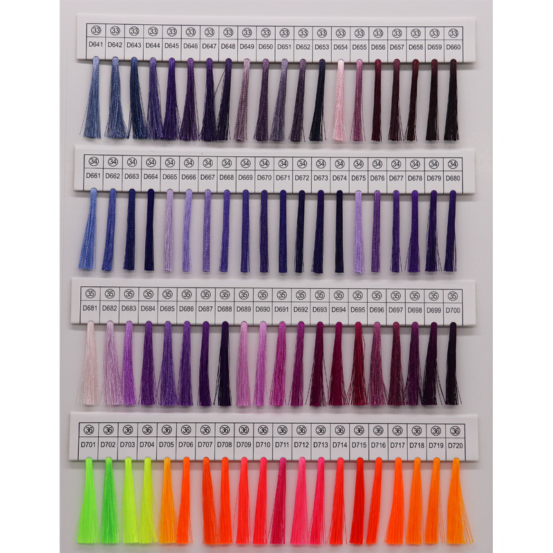 Embroidery Silk Thread Color Cards Book 5000y Length/cone and 100% Polyester