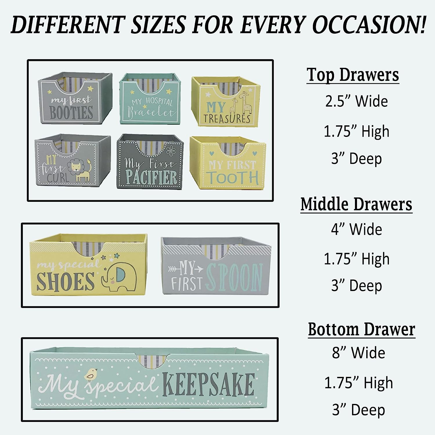 Preserve Your Baby's First Memories Handmade Keepsake Box with 9 Labeled Compartments