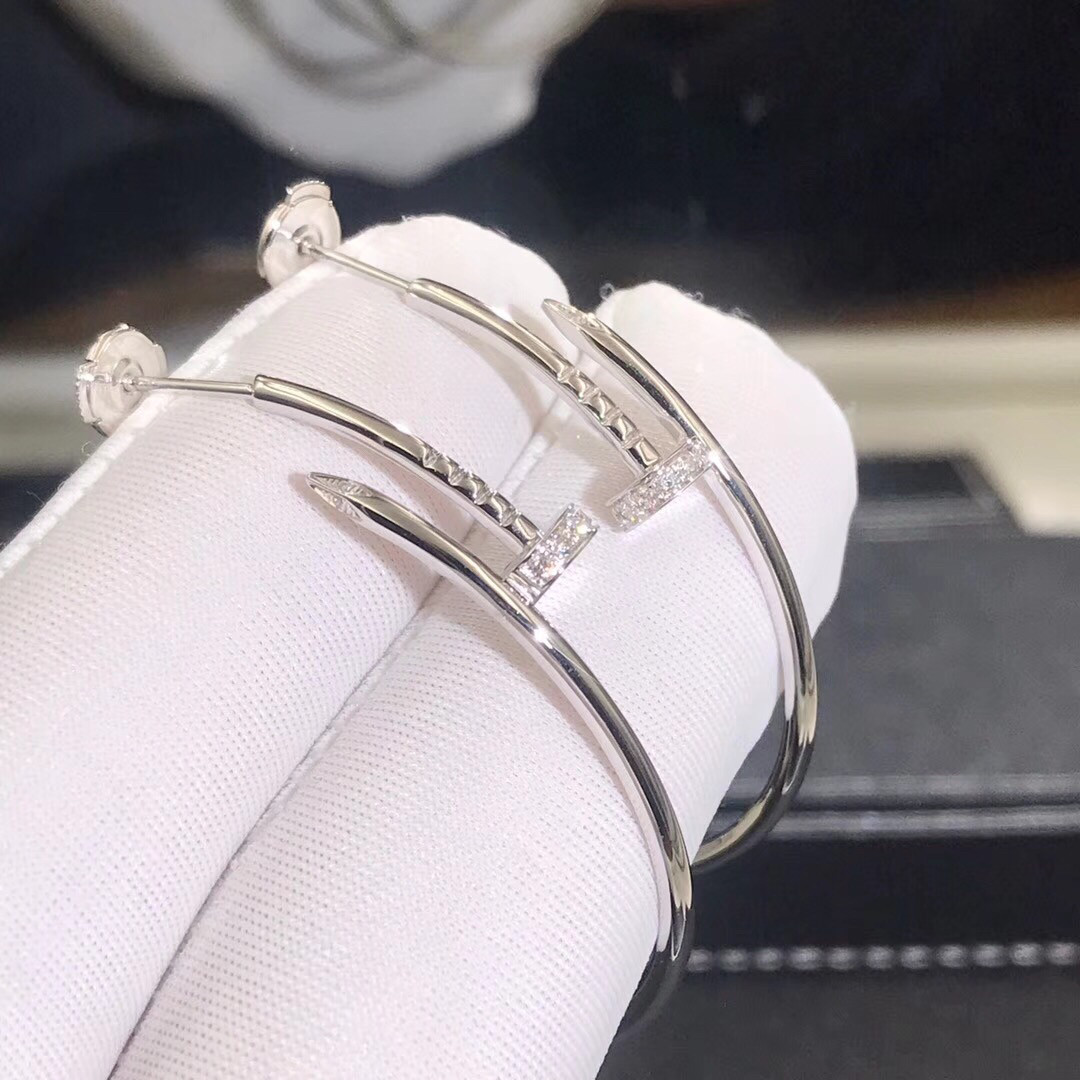18k Gold Car Tier Juste Un Clou Earrings Full Set Gift Box With Certificate Vs Natural Diamonds