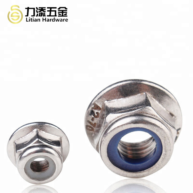Flange Stainless Steel Nyloc Nuts M4 M5 M6 M8 M10 DIN6926