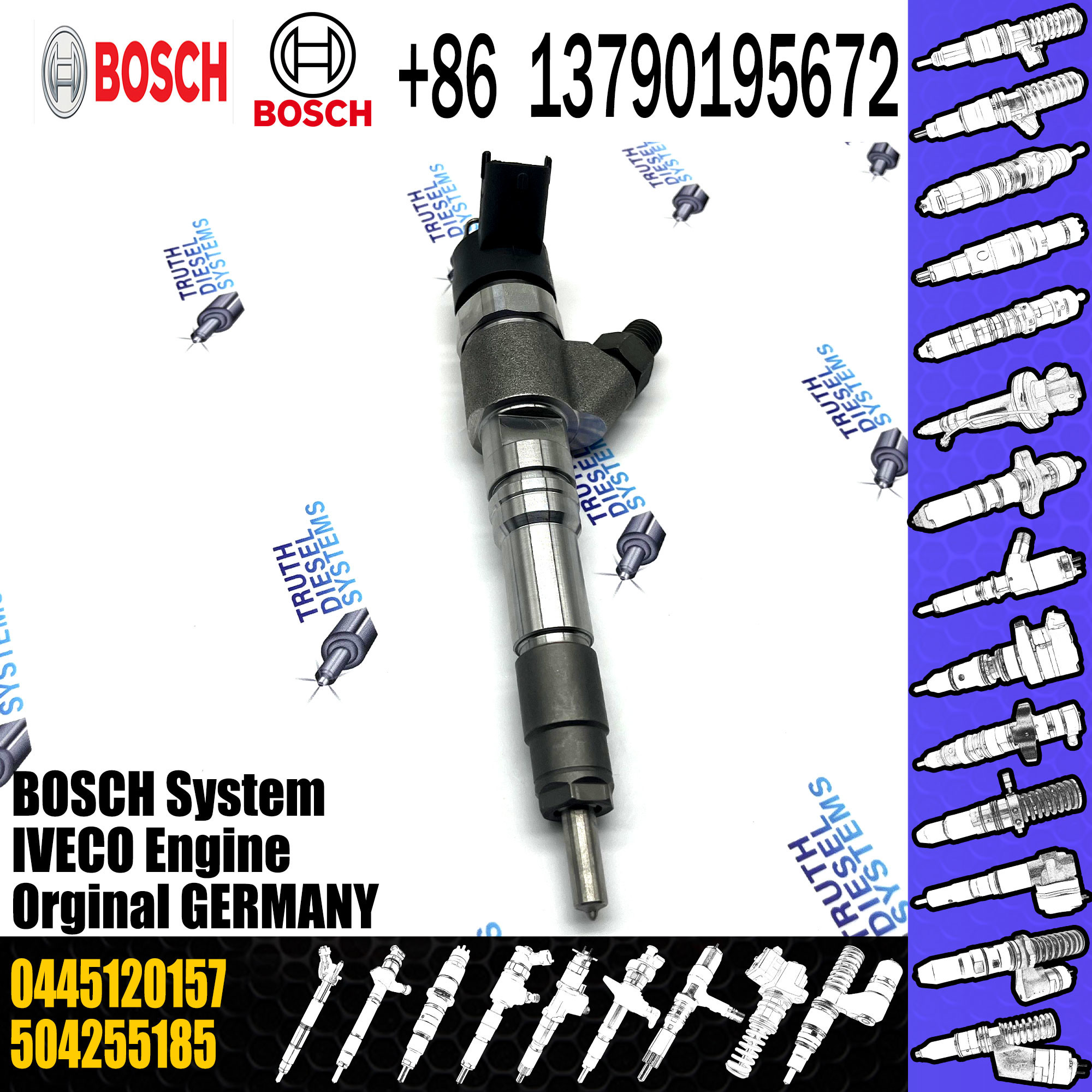 Diesel Injector 0445120157 Common Rail Sprayer 0 445 120 157 Nozzle 0445 120 157 For SAIC-IVECO HONGYAN 504255185