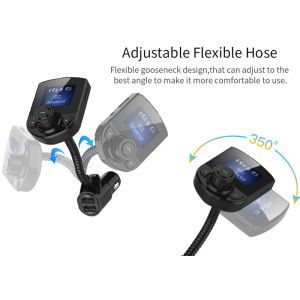 1.44inch LCD Handsfree Bluetooth Car Kit 3.5mm Bluetooth Car Adapter