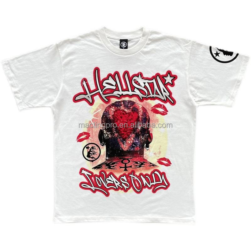 2024 Summer Design Heavy Weight Cotton Dtg Printing Unisex T Shirt for Men Hip Hop Style
