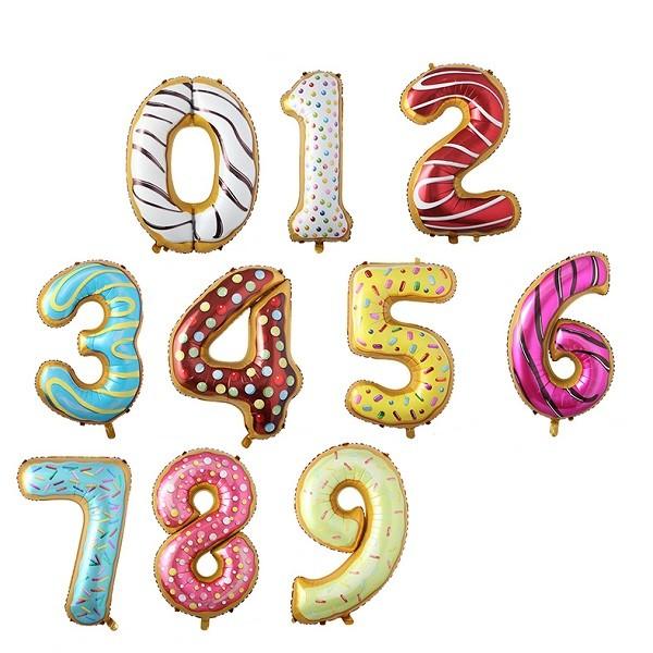 Doughnut Party Foil Balloon Children'S Birthday Party 32 Inch Foil Number