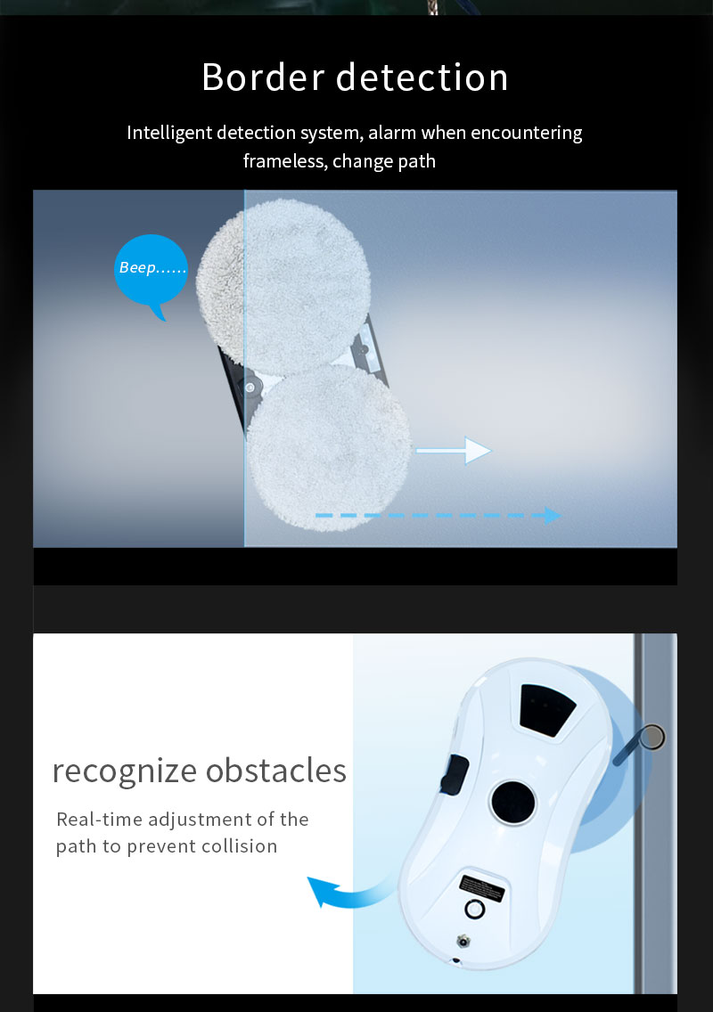 Ultrasonic Atomized Spray Glass Window Cleaning Robot with Silk Screen Printing Logo