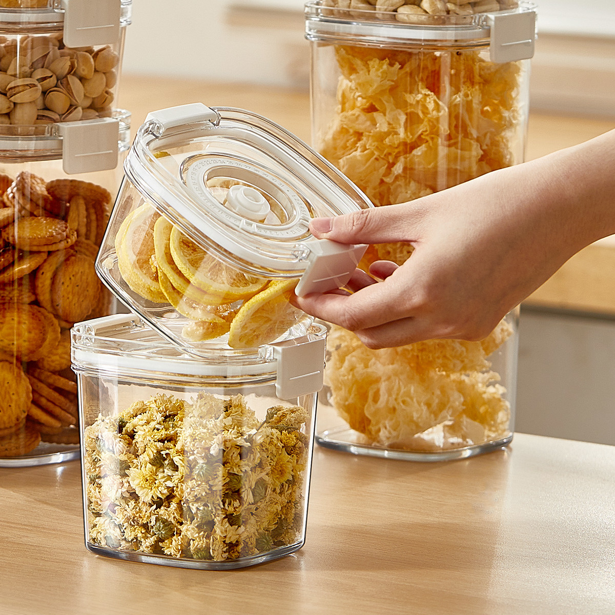 Electric Air Pump Airtight Lid Vacuumable Food Storage Jars