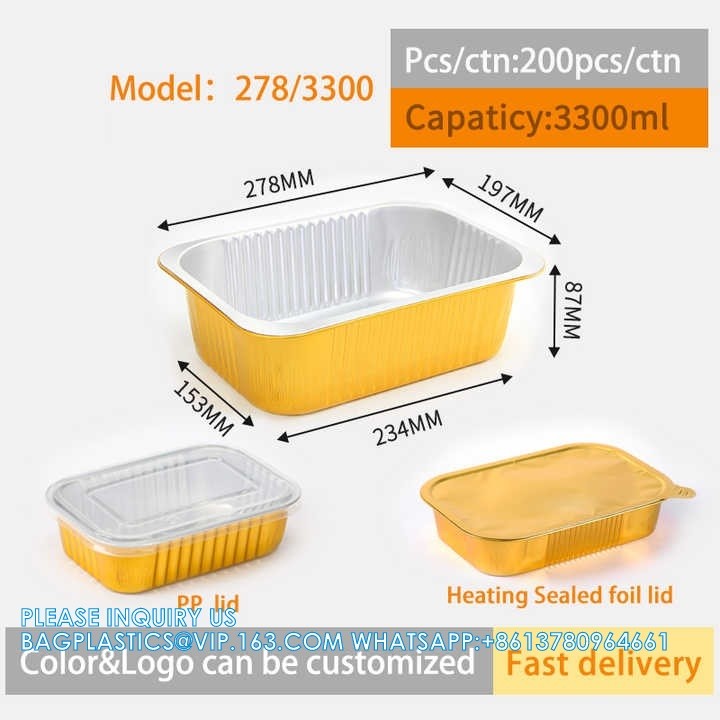 1050ml/220mm Length, Sturdy Aluminum Foil Pans With Lids For Cooking, Baking, Reheating, Freezer, Oven, Recyclable