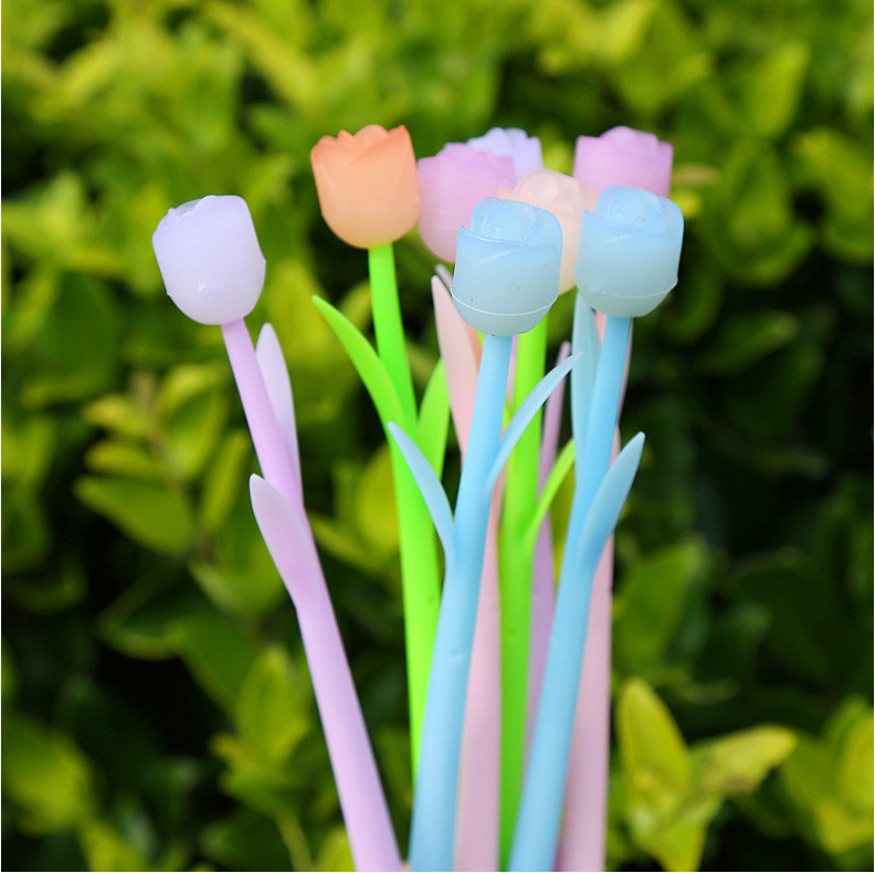 Funny Live Flower Pens, Creative Gel Ink Silicone Flower Pen Bulk, 0.5 Mm Writing Pen For School Office Home, Teacher Student Women, Party Decor