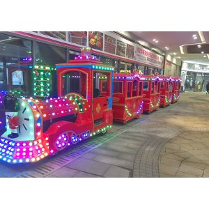 Amusement Electric Trackless Train 24 Seat 380V  Fiberglass Material