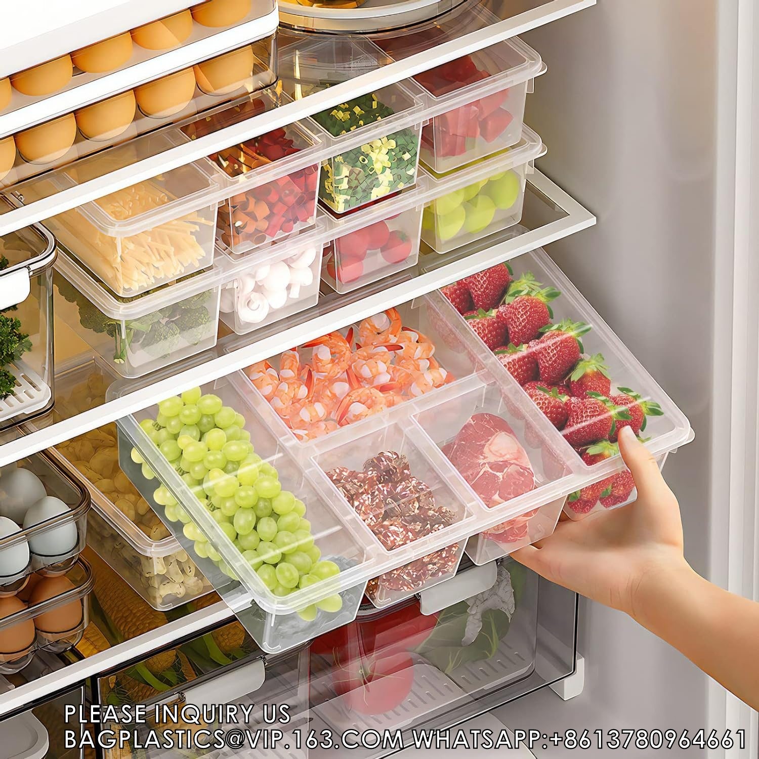 Veggie Tray With Lid 5 Compartment Food Container With Dividers Large Serving Tray Travel Snack Containers Stackable