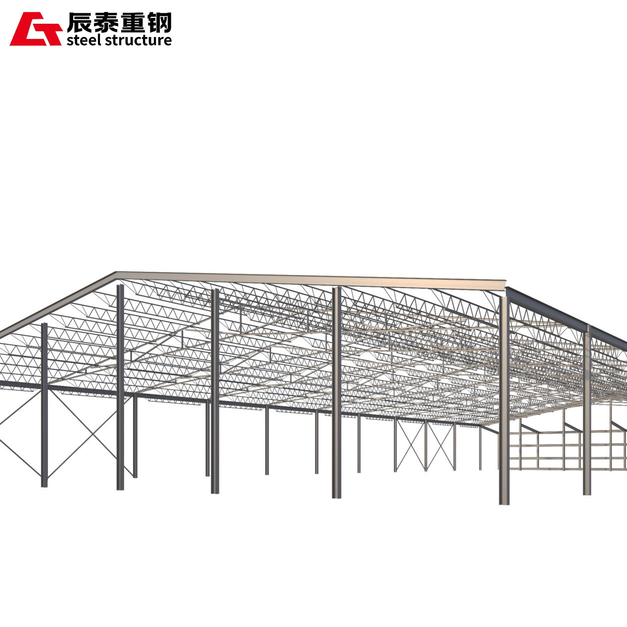 Prefab Industrial Steel Structure Workshop With Rock Wool Foam Sandwich Panel