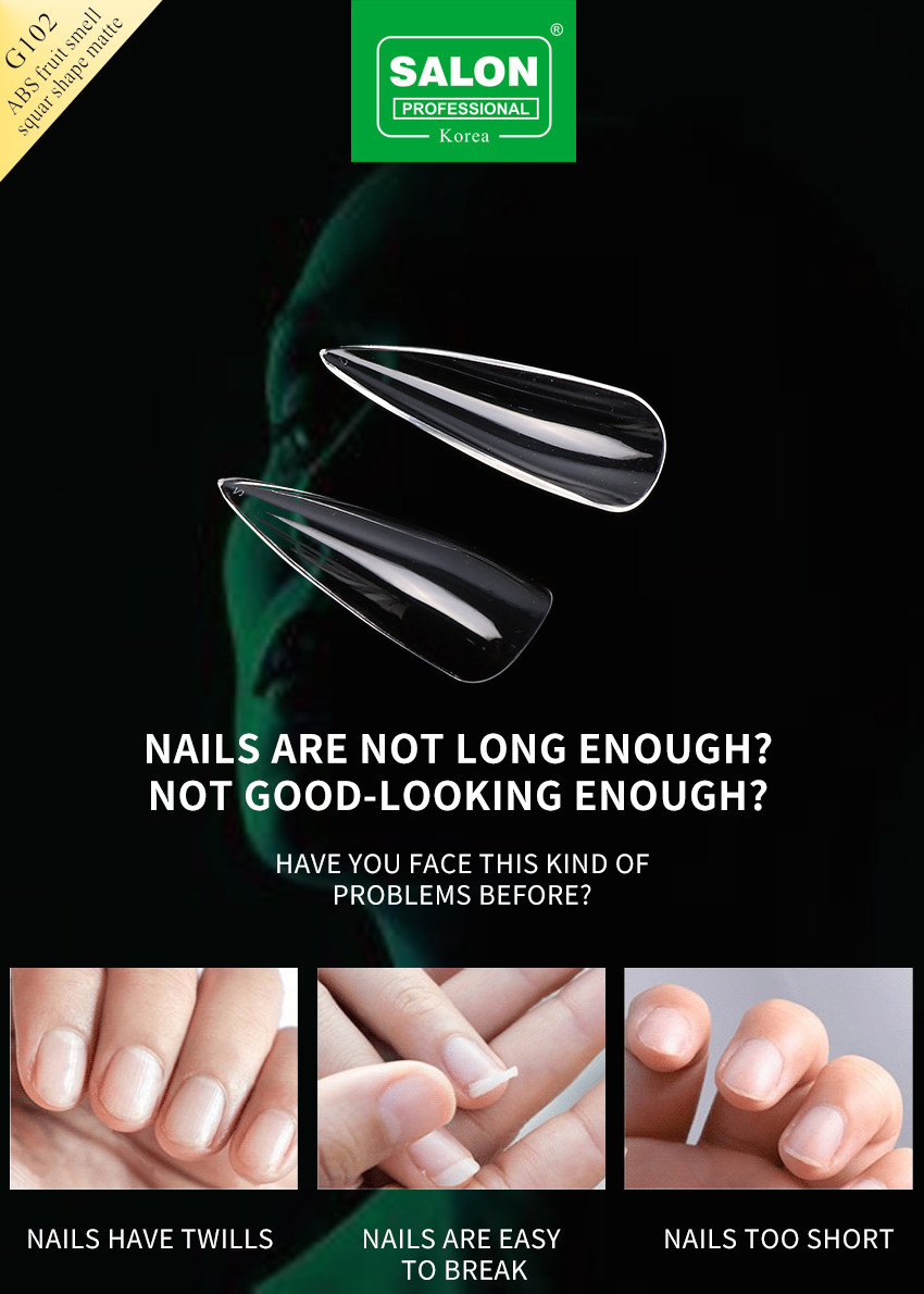 Sharp Shape Nail Tips 500 PCS Natural Acrylic Fake Nail Kit For Nail Extensions