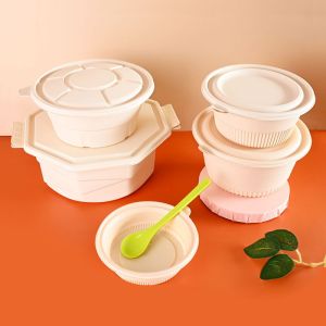 Oilproof Biodegradable Take Away Lunch Boxes UV Protected With Rectangle Shape