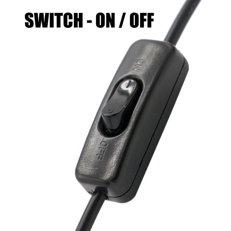 High Quality 1M ON OFF Controller Micro B to USB A Extension Cable with Switch for LED Lamp
