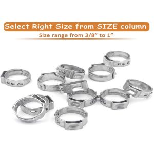 Fuel Injection Single Ear Stepless Hose Clamps Tool 360D Seal