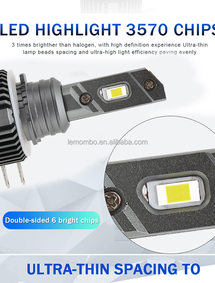 IP 68 Mini H15 Led Headlight Bulb 360 Auto Lighting System Xenon Light 8000lm 6000K