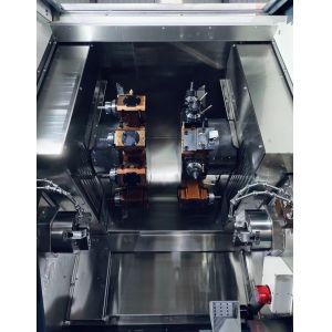 Torno Industrial Dual Spindle Dual Turret Lathe FANUC Syntec Cnc Control System