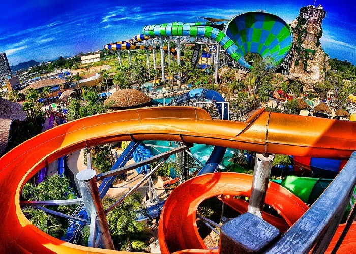 FRP Custom Family Water Slide , Commercial Water Theme Park Awesome Water Slides