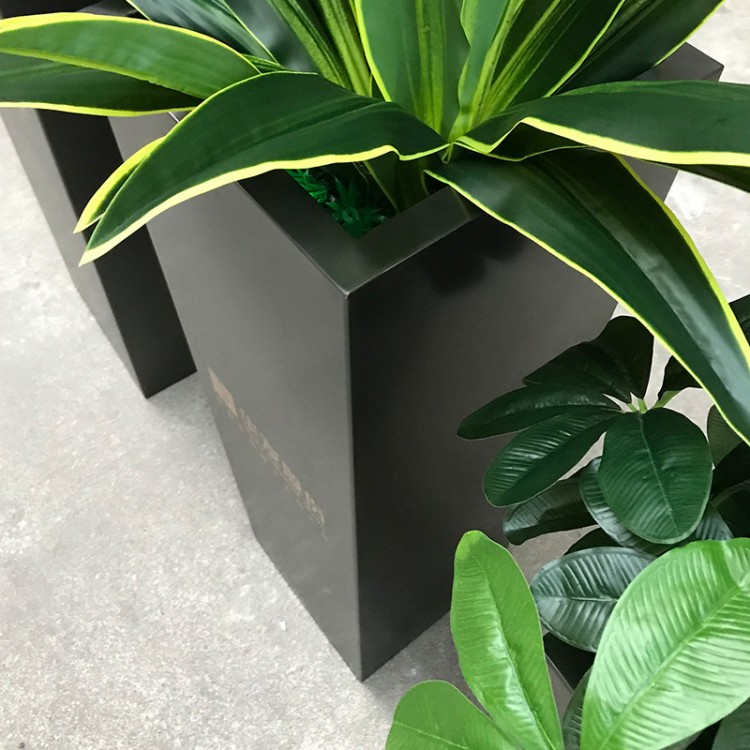 Large outdoor stainless vertical type flower pot rectangle planters