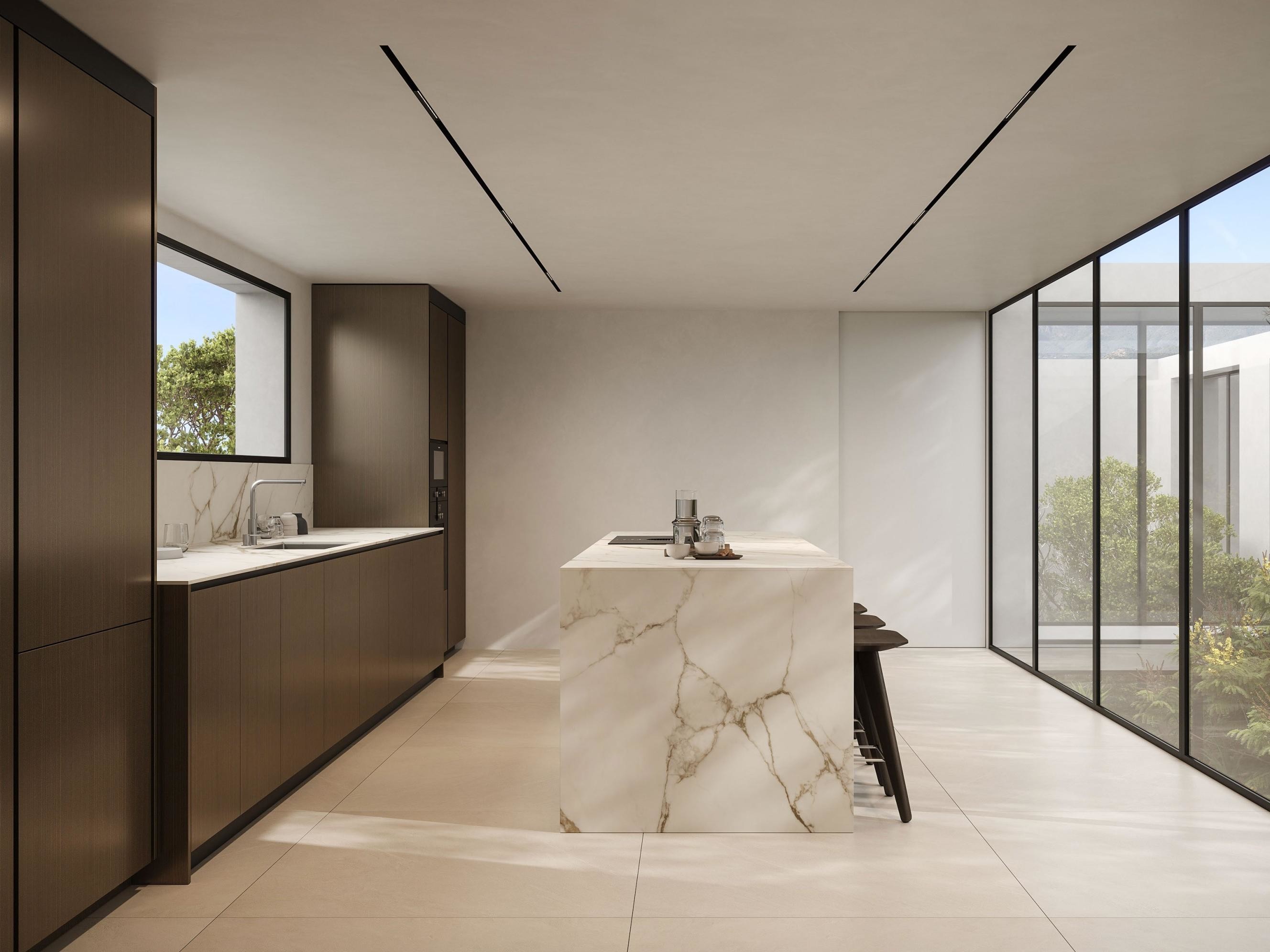 Multifunctional Household High End Wood Veneer Kitchen Furniture For Apartments And Hotel