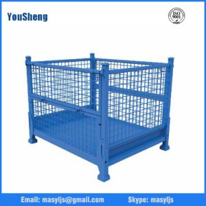 China Collapsible and Stackable Steel Pallet Container Warehouse Cage Box Stillage on sale