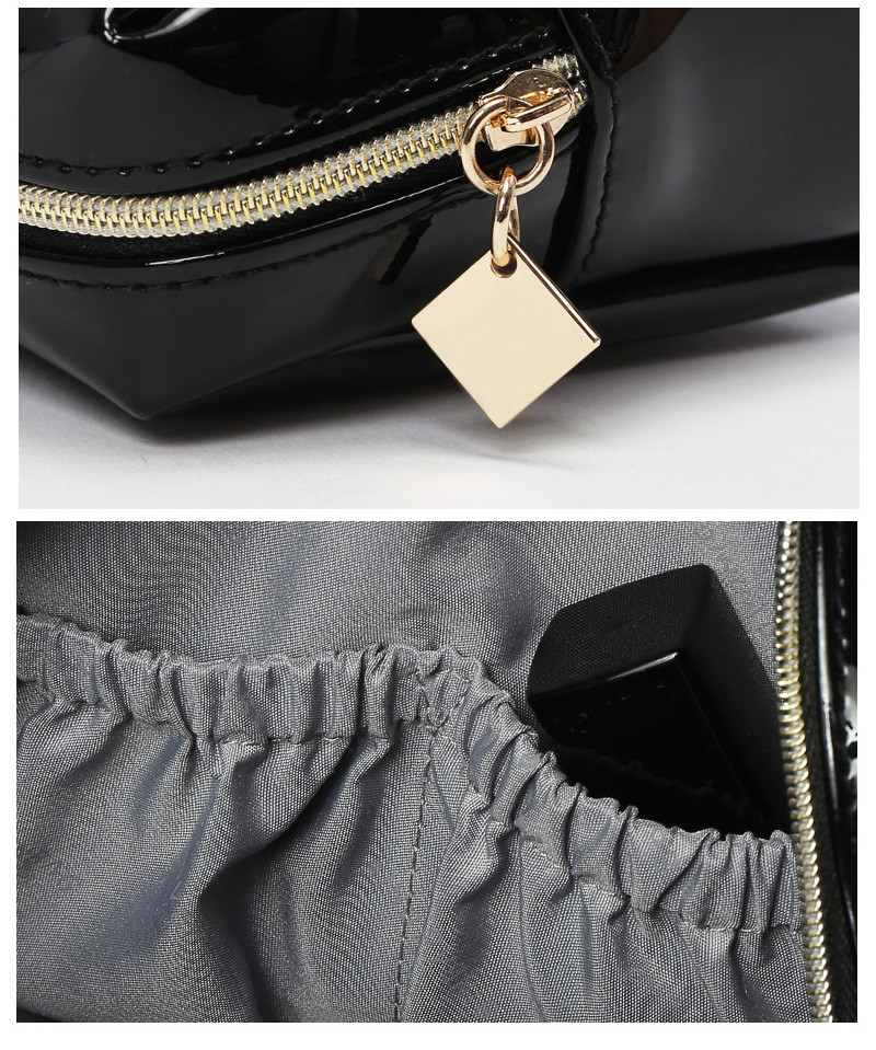 Portable Multi Functional Small Black Travel PU Makeup Bag