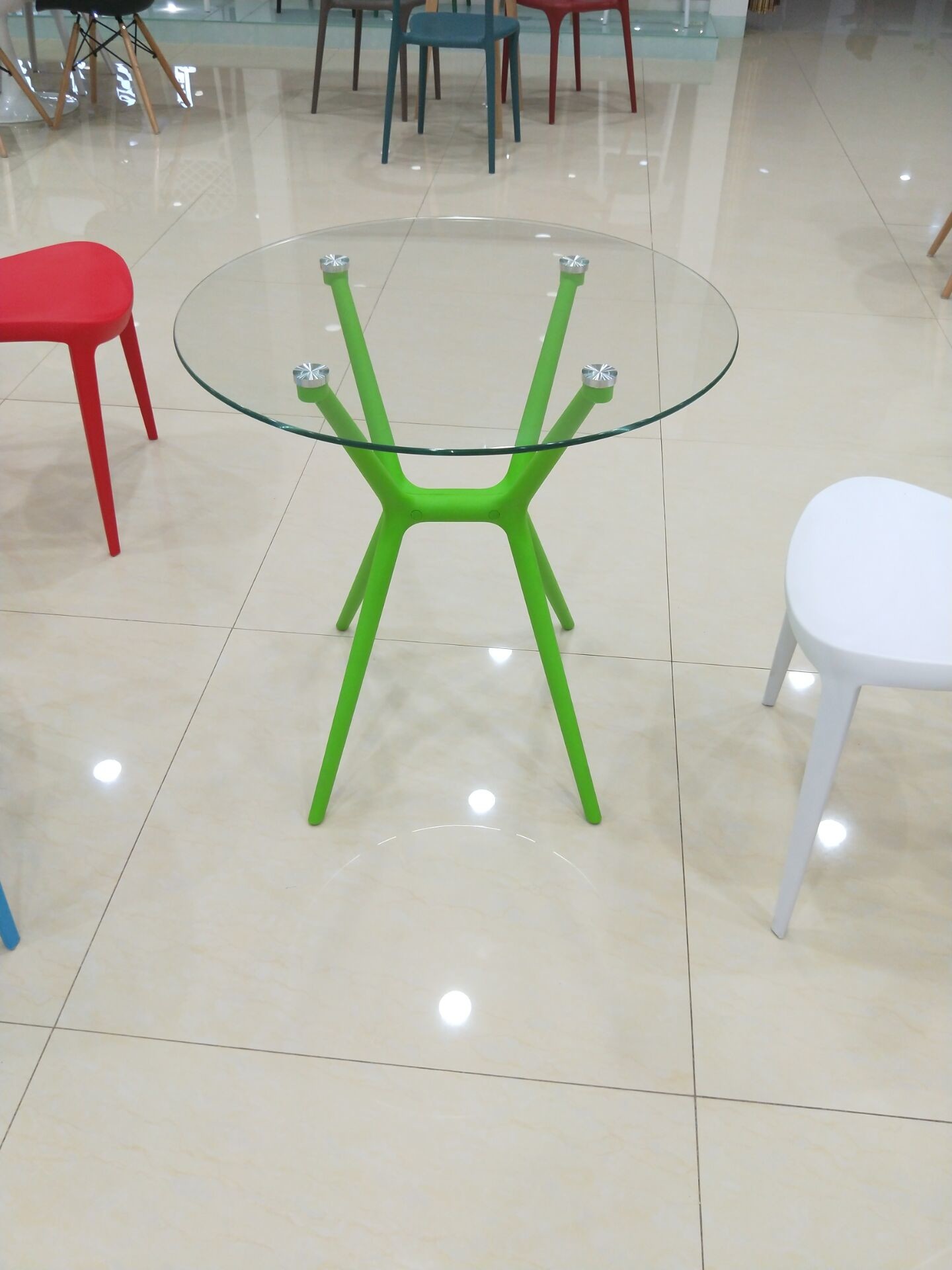 Rectangular white table/plastic table/modern table/glass table/Leisure table/Recreational table/discuss table