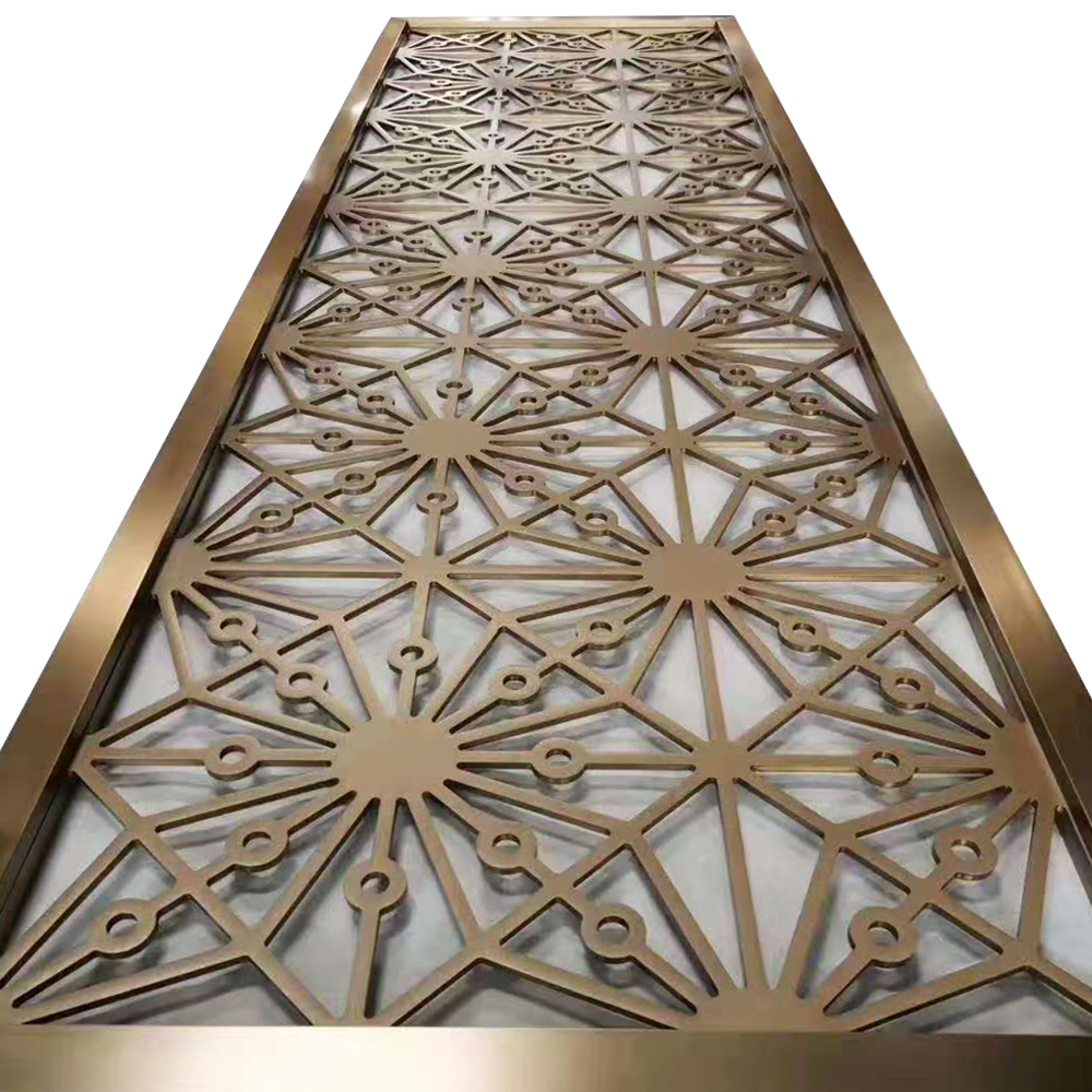 Waterproof laser cut brass screens metal room divider