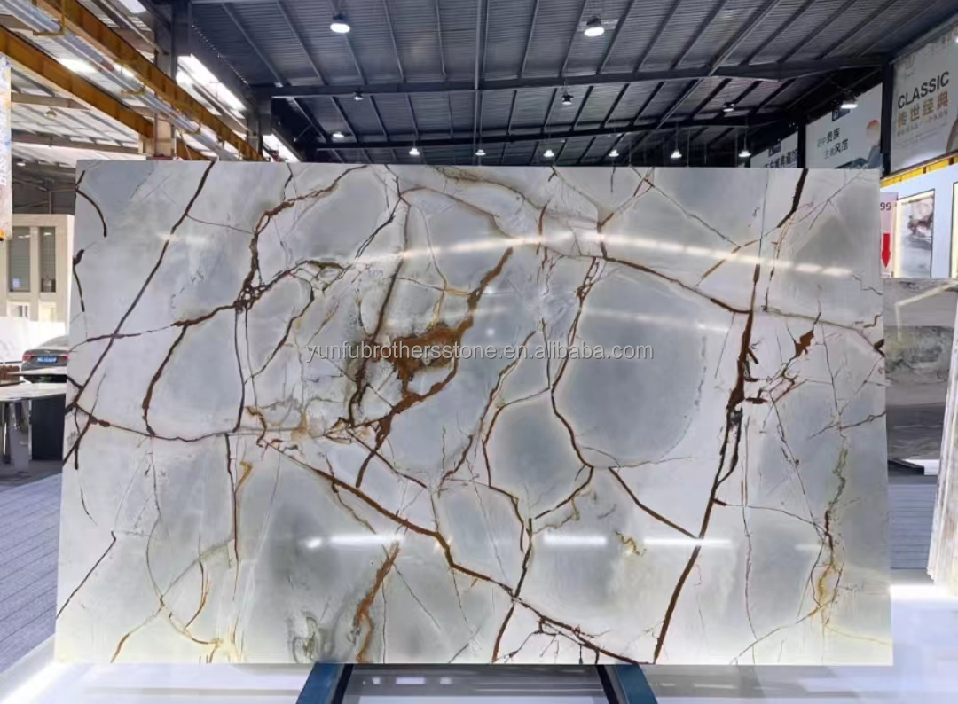 Blue Roma Quartzite Big Slab Suitable for Hotel Interior Wall and Kitchen Countertop