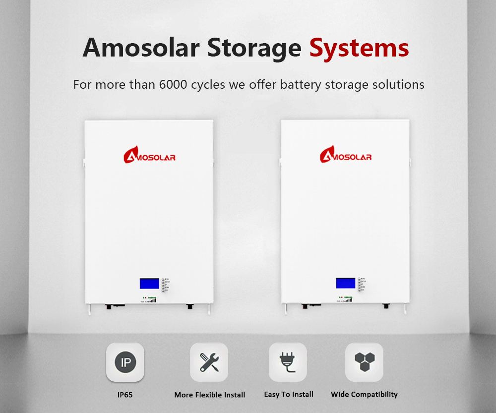 High Capacity 48V 100Ah 5kwh Lifepo4 Battery for Solar System Anode Material LFP 47KG