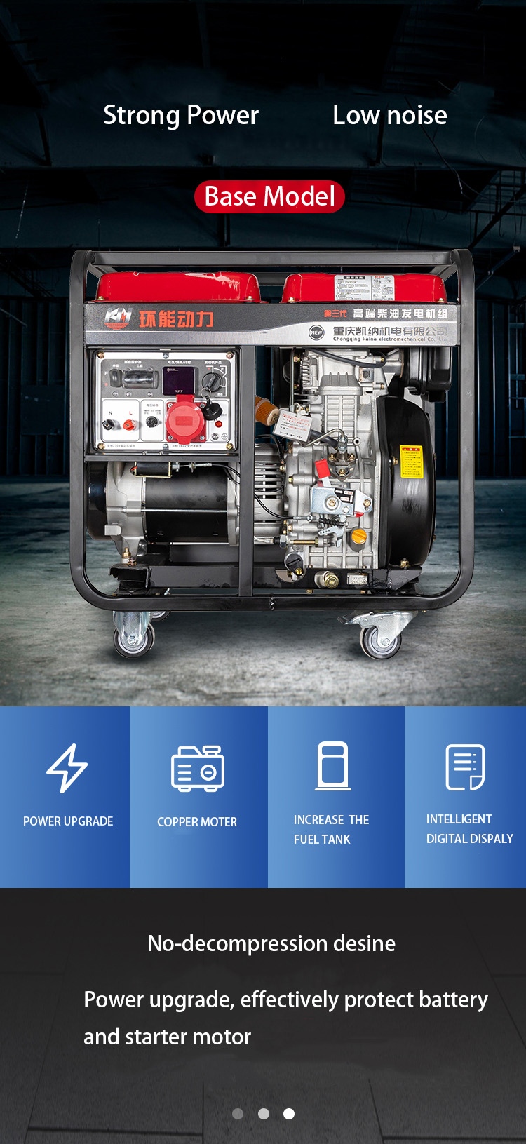 HN 3500 Small Silent Generator Power Air Output Cooling Cycle