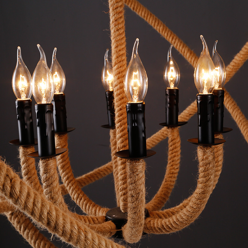 Rope globe vintage pendant lights for indoor home Dining room Kitchen Lighting (WH-VP-11)