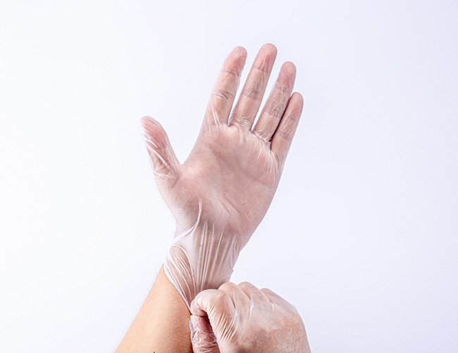 OZONE Disinfection Non Sterile Gloves Powder Free Medical Disposable Vinyl