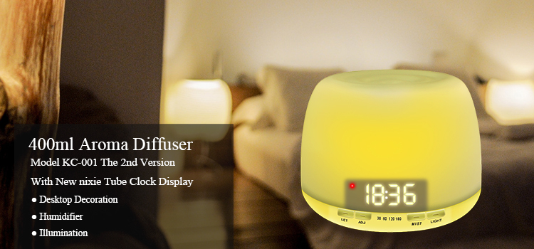 Working Time Settable 400ml Aroma Diffuser With Alarm Clock