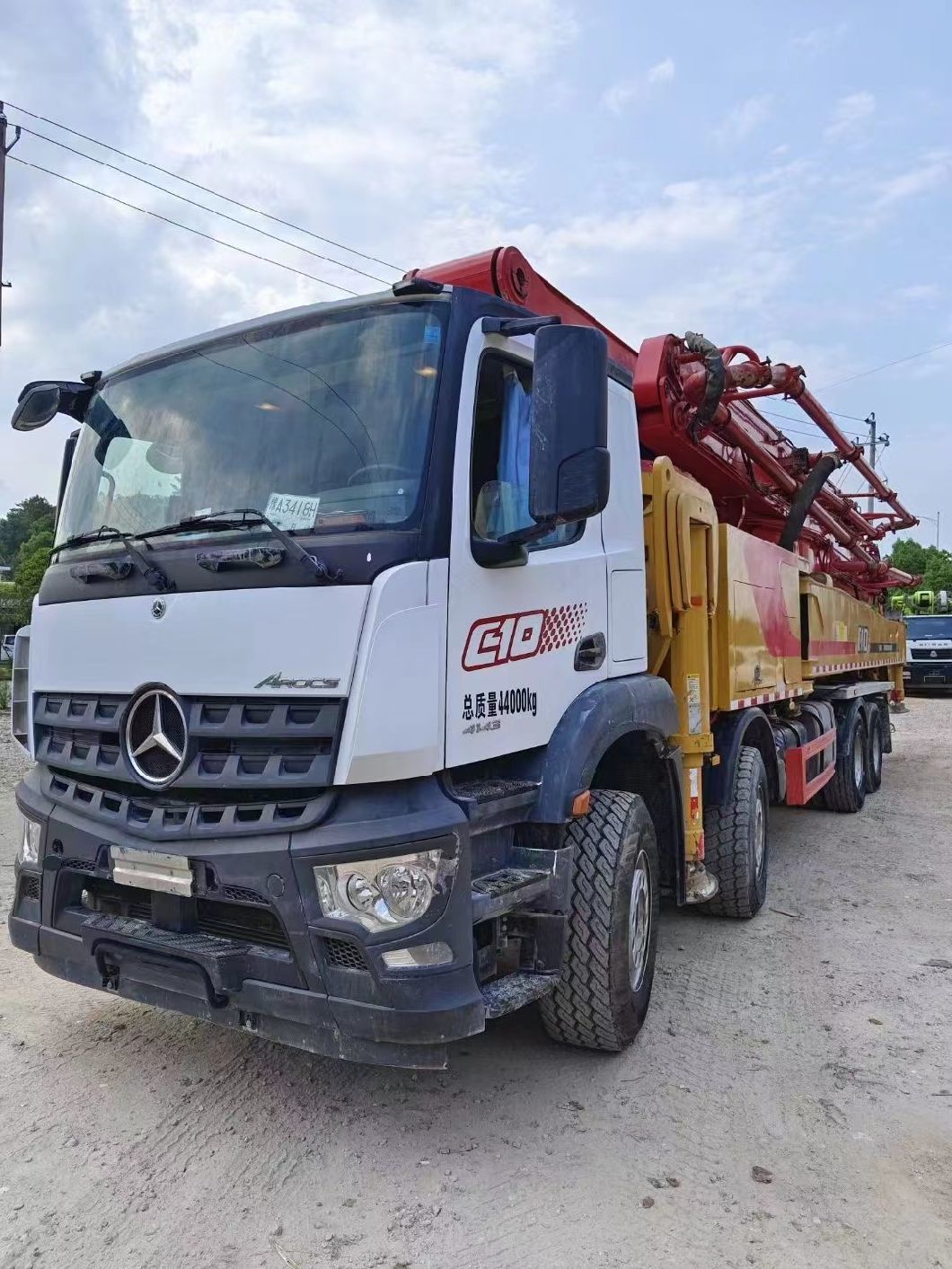 2020 Top Condition 95% Near New Sy Concrete Pump Batching Plant Mercedes Benz Chassis Mounted Concrete Beton Pump