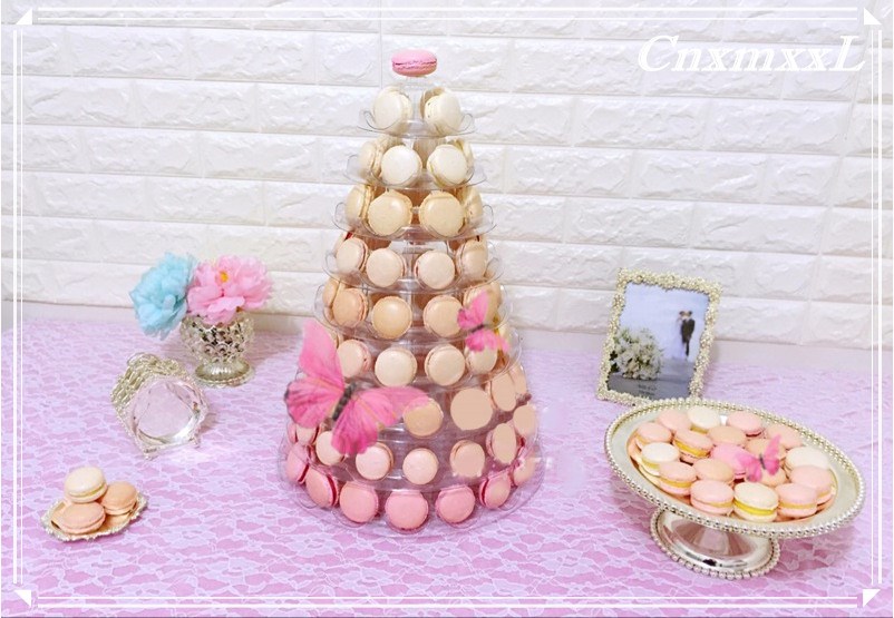 Clear Plastic 10 Tier Macaron Stand 62cm Macaron Wedding Display
