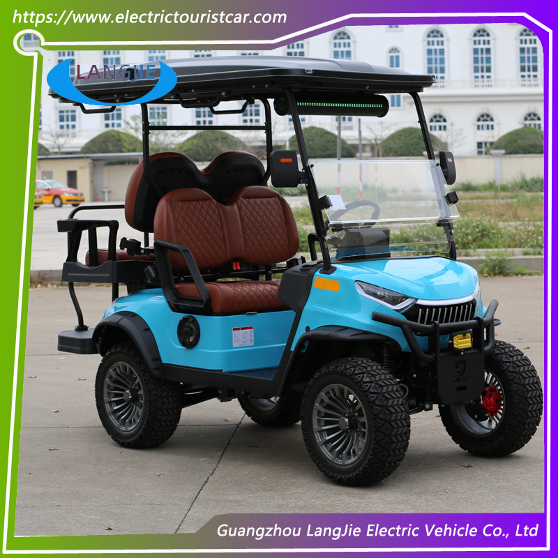 4 Wheel Electric Golf Cart 4 Seats AC Motor Dry Battery 48V Resort Car For Hotel