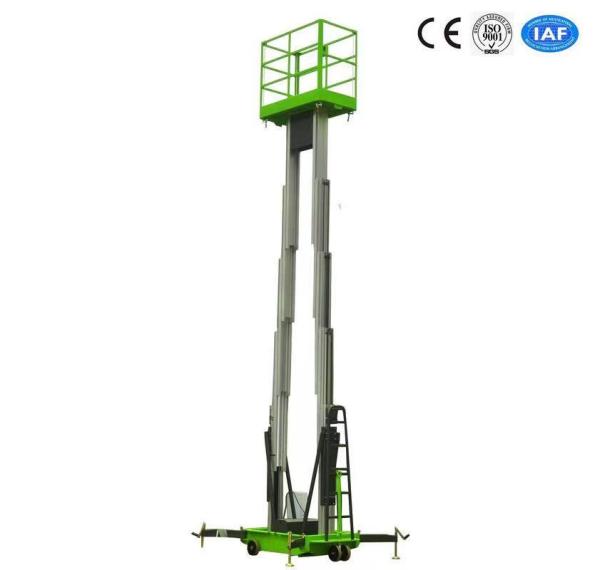 Double Mast Mobile Construction Aerial Work Platform 10 Meters 200Kg Truck