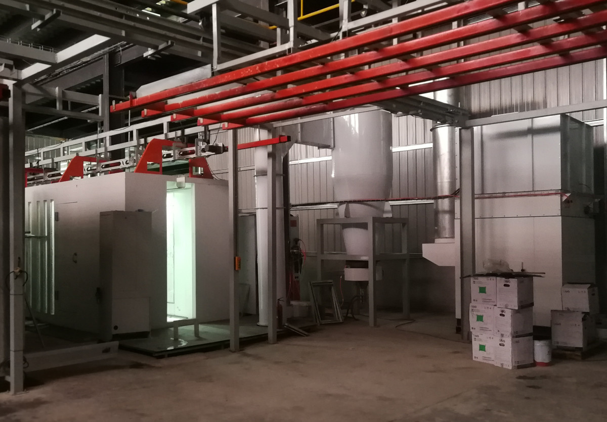 2880rpm Motor Powder Paint Booth For Electrostatic Spraying And Powder Recovery System