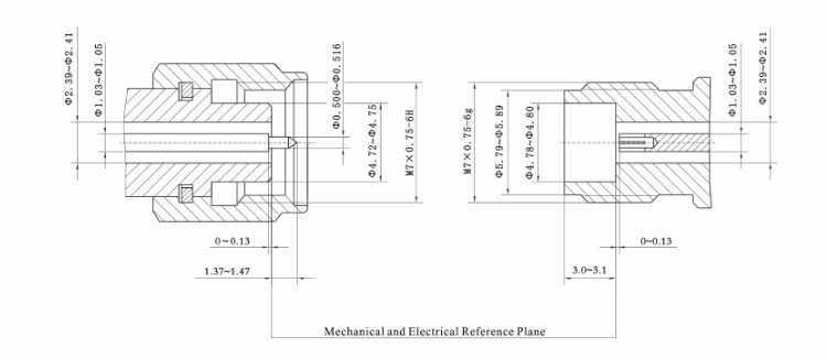 2.4mm Female to Female RF Connectors with Passivated Plating Waterproof Stainless Steel