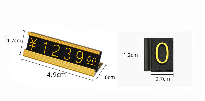 AaL-49-17 S 20set per box Plastic Pricing tags with Metal Base